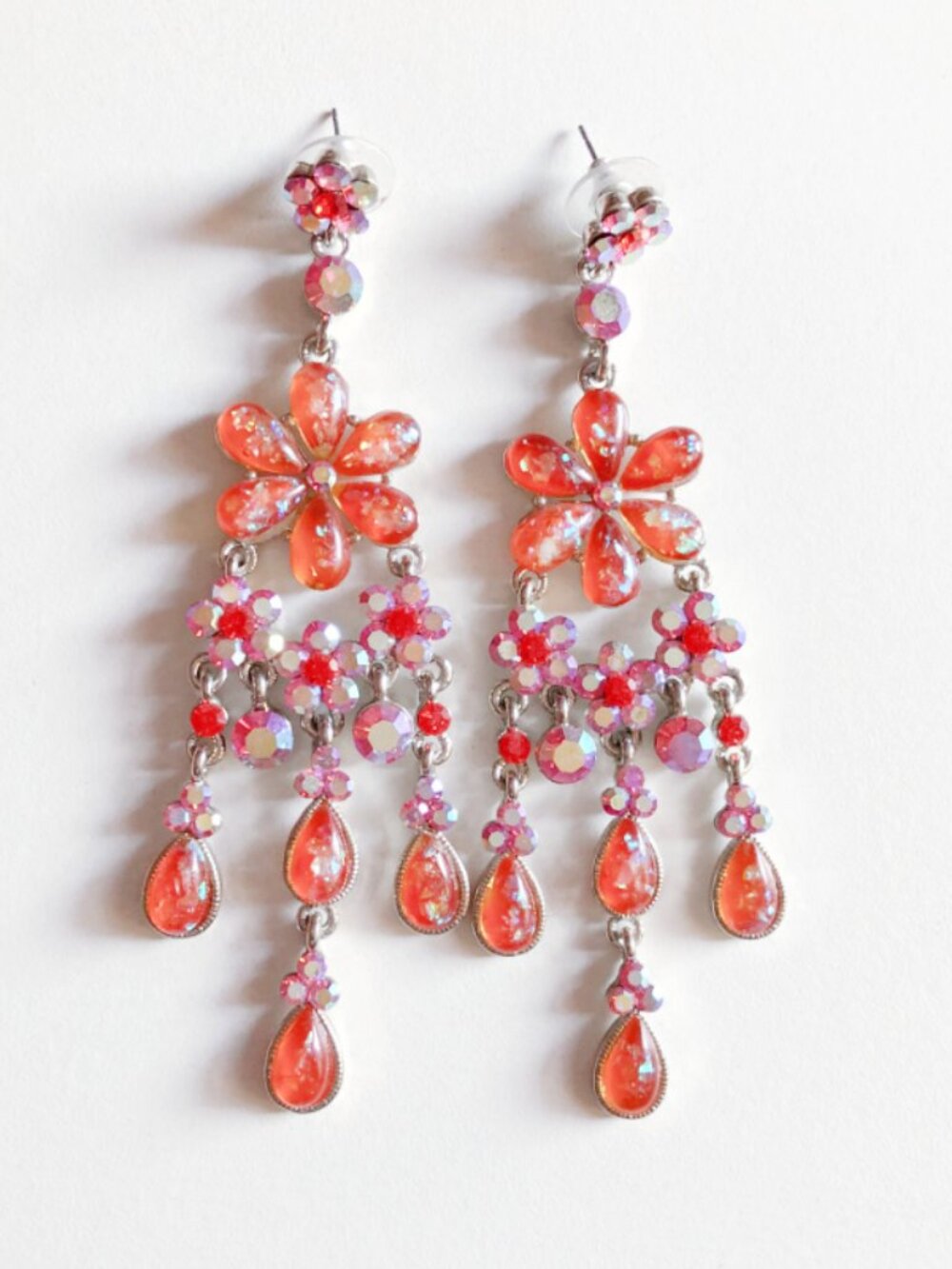 Retro Faux Opal Chandelier Earrings